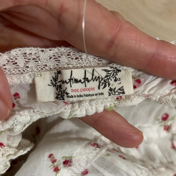 Intimately FP feel good white ruffle Floral Backless Bodysuit cotton Large - Picture 13 of 16